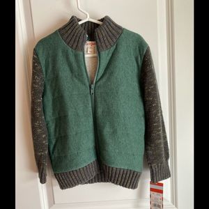 Green/grey zip up sweater